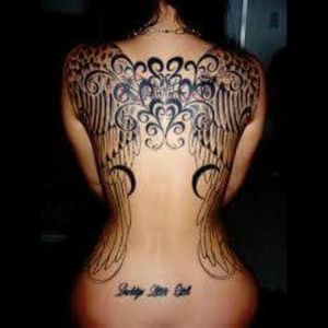 #balck #back #tattoo #girl