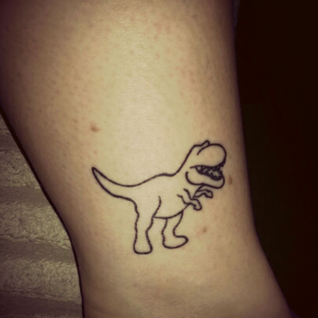 Outline Fat Dinosaur Tattoo