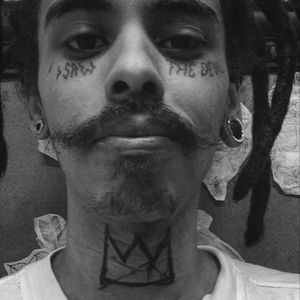 Basquiat is ComingAdd on Instagram @thedarksideoftheghetto #tattoo #tatted #ignorantstyle #ignorantart #samo #basquiat #facetattoos #facetattoo #necktattoo #neck #mustache #horror #brazil #newyork