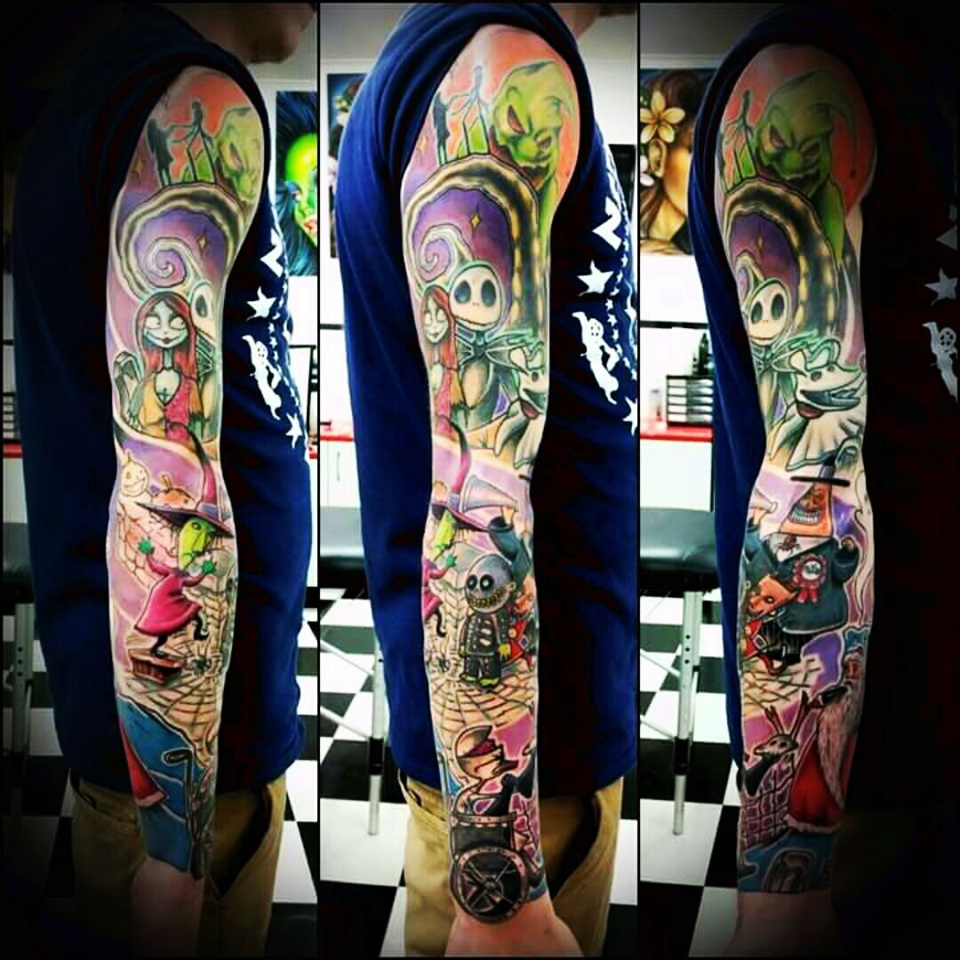 Almost done on this tim burton sleeve Used all starbritecolors and  electrumsupply timburton timburtomarchive art tattoos temecula   Instagram