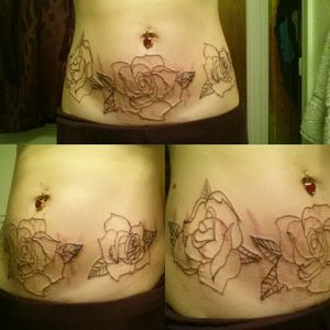 First session outline roses. I am working on.