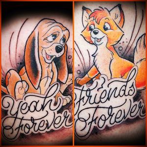 Todd and Copper from Disney's "The Fox and the Hound" #disney #ilovedisney #thefoxandthehound #friendsforever