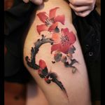 By #newtattoo #beijing #watercolor #inkpainting #flower #chinesestyle #watercolortattoo