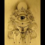 #allseeingeye #eye #triangle #butterfly #sun #ornament #illuminati #roses #tattoodesign #drawing #sketch
