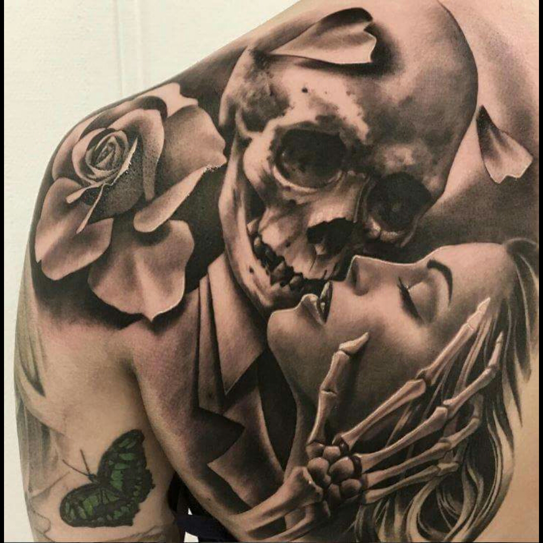 Tattoo uploaded by Djordje Tomovic • #blackandgrey #romantic #romantattoos #flower #tattoo #dead #rip #inlovingmemory #scull #tattoo #tattoohistory #dreamtattoo • 160164 • Tattoodo