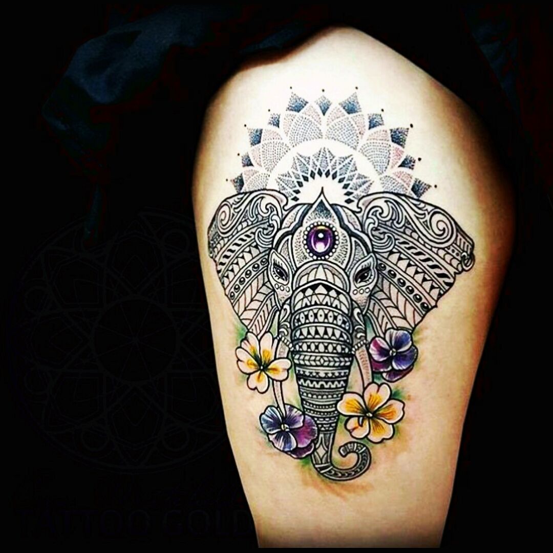 Heres an Elephant Mandala tattoo I did last week for one of my  clients  Instagram