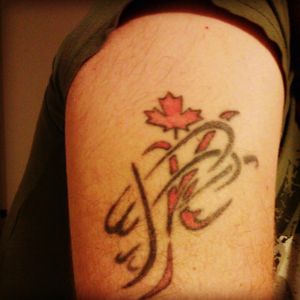 Stylized initials and maple leaf. #initials #Canadian