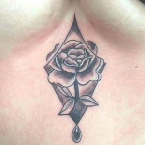 Rose tattoo by lizart @ skins bodyart #rose #geometric #shading #flower #underboob