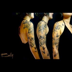 Butterflies sleeve tattoo