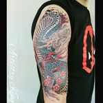 Dragon half sleeve #dragontattoo #tattoo #halfsleeve #japanesetattoo #japanesedragon