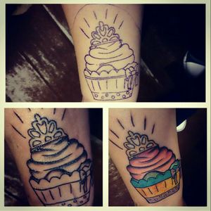Cupcake with crown because I've got Crohns disease Done by @mandigerstattoo