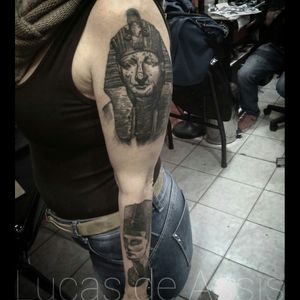 Sleeve Egyptian in progress#tatuagem #tattoo #blackwork #dotwork #egito #Egypttattoo  #sleeve #Tattoodo