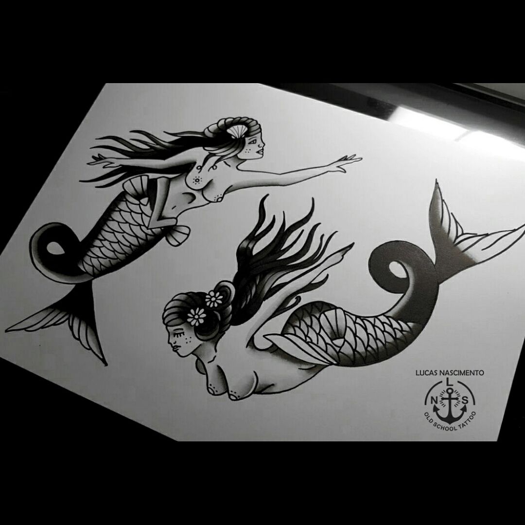 Mermaid Tattoo Flash Posters for Sale  Redbubble