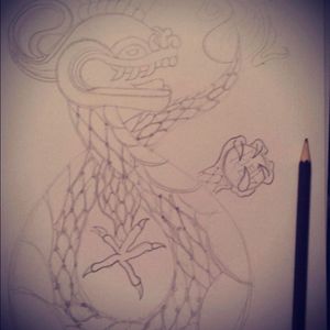 My own design #serpent #design #chinesestyle #Aztec #dragon