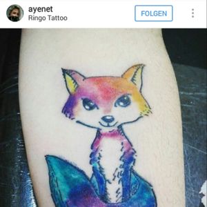 found on #instagram #love this little #fox and the #colorful #look #female #rainbow #art