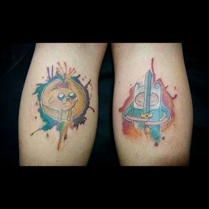 #tattoo #sp #tattoosp #jardim_inkart #finnthehuman #jakethedog #jake #finn #adventuretime #theadventuretimetattoo #watercolor #sketchtattoo #sketchwatercolor #aquarela #tattooaquarela