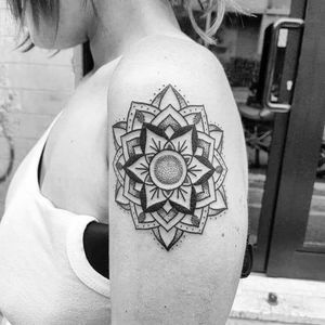 Black mandala. #tattoo #love #life #passion #extreme #dotwork #dotworkers #geometric #geometrictattoo #sacredgeometry #tattooartist #symbol #mandala #tattoos #mandalas #buddha #spiritual #meditation #blackwork #blackworker