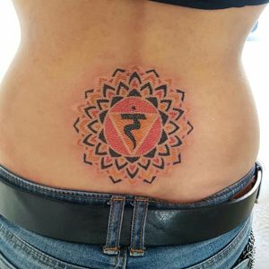 Third chakra. #tattoo #love #life #passion #extreme #dotwork #dotworkers #geometric #geometrictattoo #sacredgeometry #tattooartist #symbol #mandala #tattoos #mandalas #buddha #spiritual #meditation #blackwork #blackworker