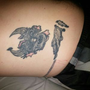 I got this tattoo years ago and myself and my wife hate it. Not what i wanted. Looks to much like a goat i wanted more of a demon. Id like a cover up with a samurai and my wife would it just covered. Do you feel up to a challenge?