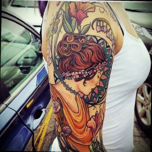Alphonse Mucha inspired tattoo.. For sure my #megandreamtattoo Godess in every woman.