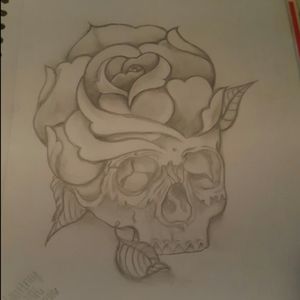 My rose and skull sketch.