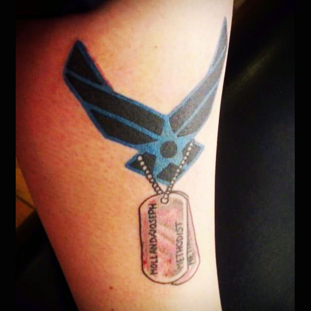 Tattoo uploaded by Cassandra • Got this for my dad. #USAirForce #dogtags •  Tattoodo