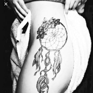 Similar to this!! #megandreamtattoo #dream #dreamcatcher #feathers #waist #sexy