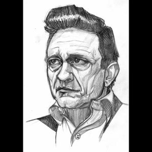 My own drawing of Johnny Cash #megandremtattoo