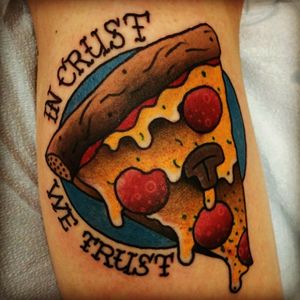 This is my #megandreamtattoo, you can never go wrong with pizza bro. #meganmassacre #tattoo #pizza #incrustwetrust #cheesefordays #megandreamtattoo