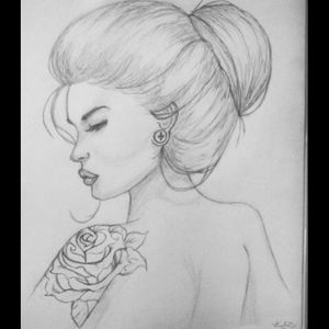 "Roses." 🌹🌹🌹 #rose #sketch #woman #inspiredartwork #blackandgrey #semirealalistic