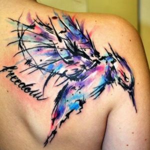 Would she dare to touch watercolour! Would absolutely die if she did this to me #megandreamtattoo #watercolor #hummingbird