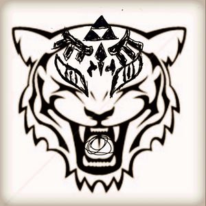 This is a stock tiger with a design of my own, the eyes I drew them myself and the upper design is a tattoo I already have.#megandreamtattoo