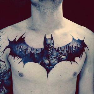 #megandreamtattoo This would be so killer. I have a serious obsession with batman. I have almost everything else batman but no batman tattoos. He's the greatest super hero because he doesn't have any super powers. What a savage. Please Megan hook me up?