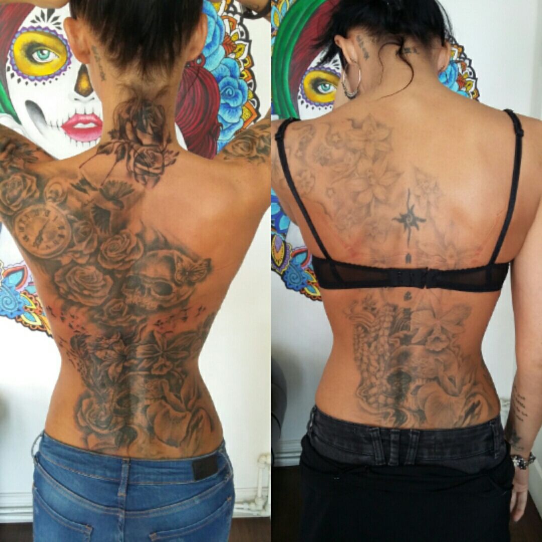 Tattoo uploaded by Karen Dobson • Cover up upper and lower back • Tattoodo