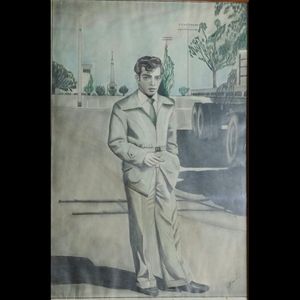 This is a sketch of my Dad when he first arrived in Australia.  I would like to get tattooed