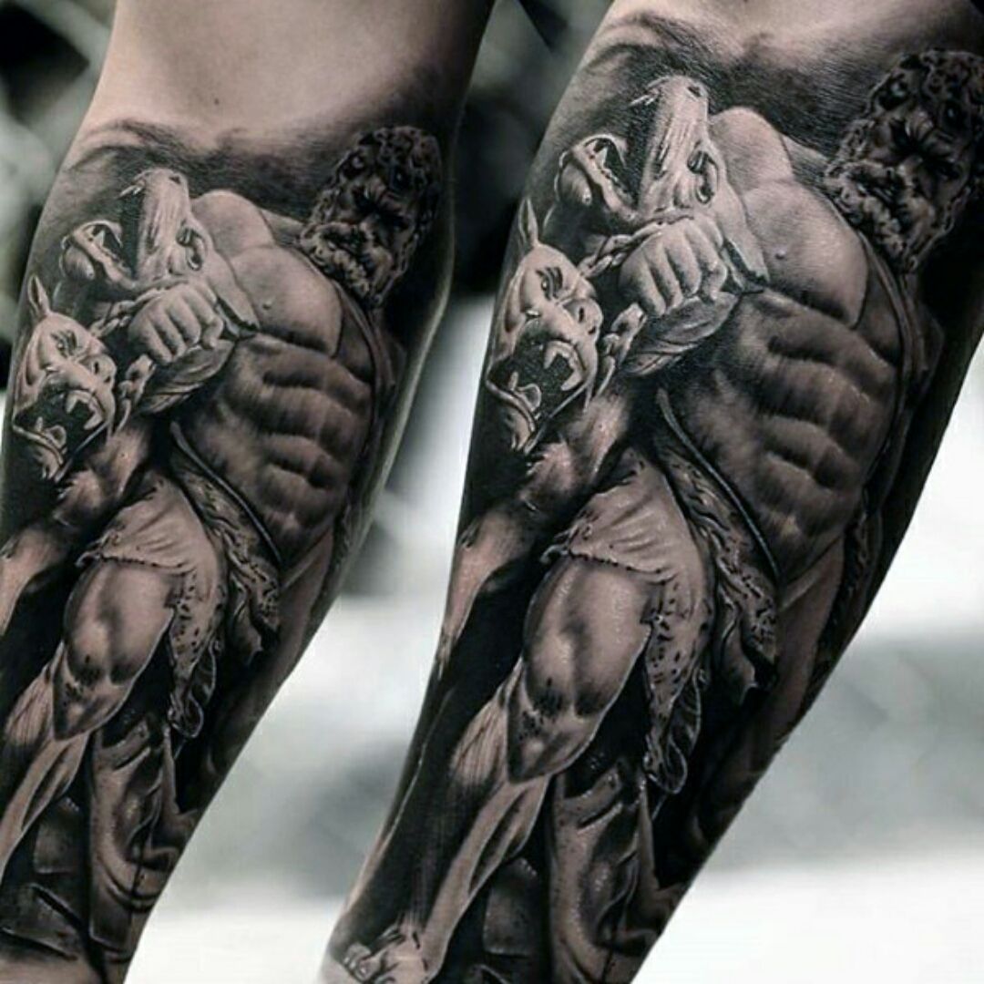 Tattoo uploaded by Brett • #megandreamtattoo I've always loved Greek art  and mythology especially this statue of Hercules. I've always wanted this statue  tattooed and would love to see megans take on