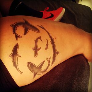 My shark circle done by Billy @ Rocksteady Tattoo