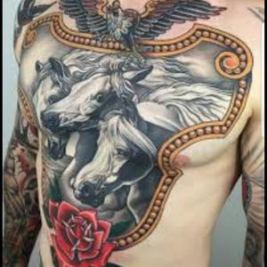 Wild horses and a bald eagle! This piece makes a bold visual representation of unbridled American freedom. Please tell me this is something that can be done. #megandreamtattoo