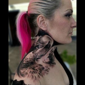 #original #necktattoo #neck #SwanTattoo #swan #animal #blackandgrey #blackandgreytattoo #tattoo #tattooartist #ink #art #inked #beautiful #Tattoodo #bird