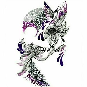 I would like to get something similar to this. Not necessarily the same. I just want a mix between a sugar skull and a feather. #megandreamtattoo #meganmassacre #tattoo