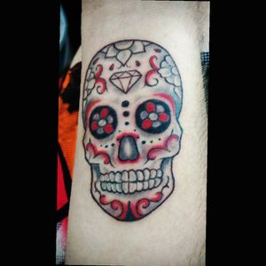 My third tatoo, Los Dia del Muertos, with red color