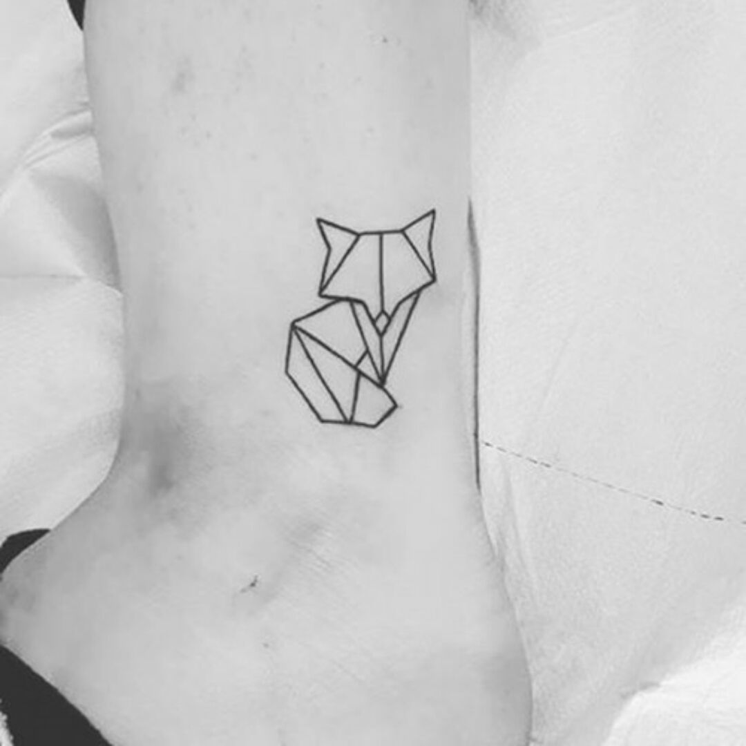 Geometric Fox Head Tattoo On Left Forearm by Koit Tattoo