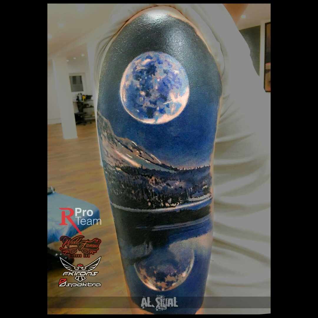 Tattoo uploaded by Djordje Tomovic • #color #watercolor #Moonstruck #moon #moonphase #colorful #fullcolor #sleeve #ink #inked #tattoo #tattoos #tattoodo #nature #painting #epic #beautiful #love #contrast #colorbomb #art #tattooart #dreamtattoo ...