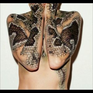 #beautiful #snakepattern #bust #special #white,black,gray,brown #tattoo