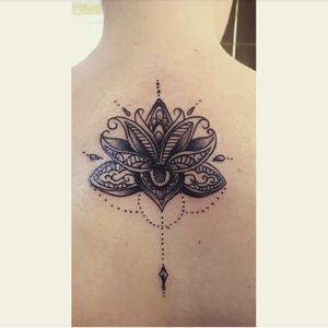 My first but definetely not last 😊#tattoo #TattooGirl #mandala #mandalatattoo #backtattoo