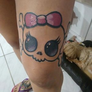 Done now by myself on my self #tattoo #tattoogirl #sweetskull #braziliantattoo