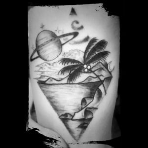 #tattooart #tattooartist #americantraditionaltattoo #blackworktattoo #palmtattoo #saturntattoo #moontattoo #starbritecolors #13ms_Tresce_Mantras_inks