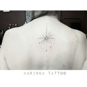 Geometric Tattoo on the upperbackinstagram.com/karincatattoo #geometrictattoo #geometric #backtattoo #womantattoo #girltattoo