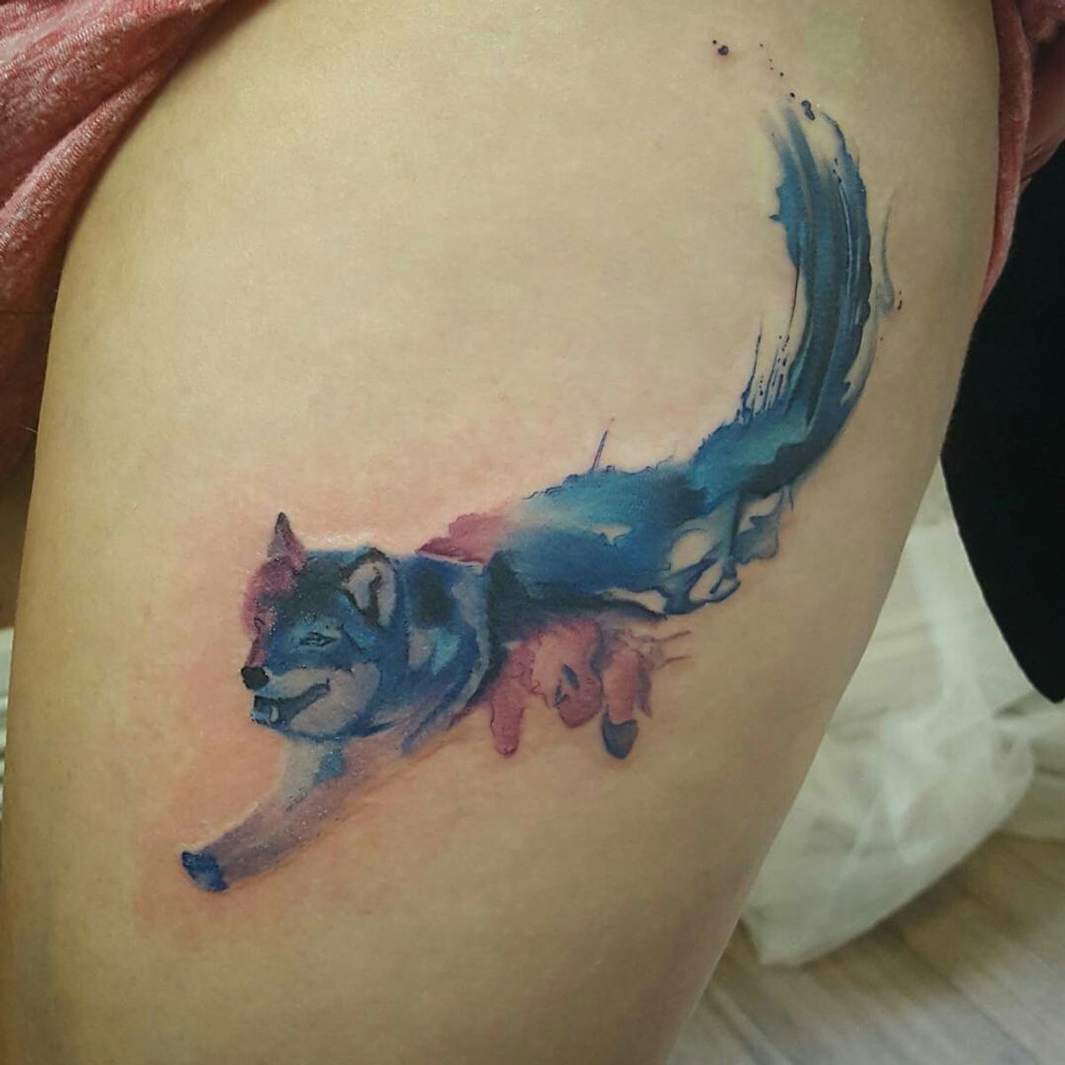 Tattoo uploaded by Claire • By #antbate #wolf #watercolor #abstract # ...