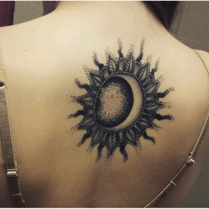 Sun and Moon done by Element Tattoo In San Antonio Texas. #SanAntonio #sunmoon #upperback